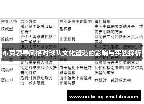 布克领导风格对球队文化塑造的影响与实践探析 布克领导风格对球队文化塑造的影响与实践探析