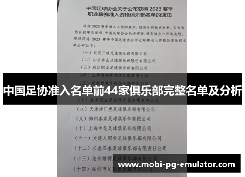 中国足协准入名单前44家俱乐部完整名单及分析 中国足协准入名单前44家俱乐部完整名单及分析