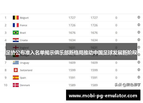 足协公布准入名单揭示俱乐部新格局推动中国足球发展新阶段 足协公布准入名单揭示俱乐部新格局推动中国足球发展新阶段